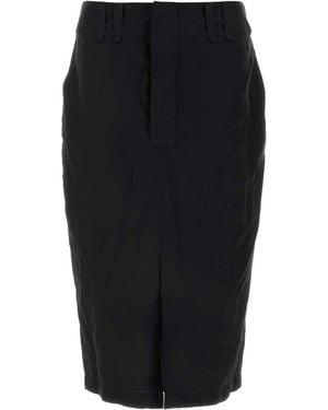 Saint Laurent Crepe Skirt - Black
