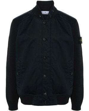 Stone Island Compass Logo Bomber Jacket - Blue