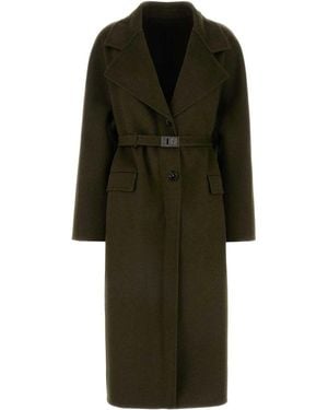 Ferragamo Wool Blend Coat - Green