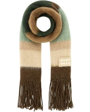 ヘアアクセサリー MIUMIU EMBROIDERED MOHAIR BLEND SCARF MIUMIU EMBROIDERED MOHAIR BLEND SCARF (MiuMiu/ヘア