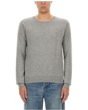 Saint Laurent Cassandre Pullover Jumper - Grey