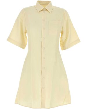 Ami Paris Pastel Wool Shirt Dress - Yellow