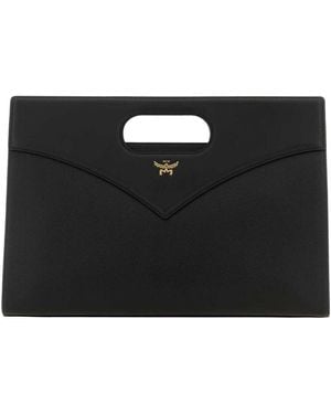 MCM Leather Diamond Handbag - Black