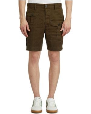 DSquared² Cotton Cargo Bermuda Shorts - Green