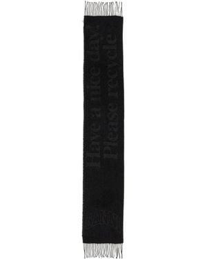 スカーフ Narrow Please Scarf - Ganni - Wool - Black Ganni Hood With Scarf in Black | Lyst