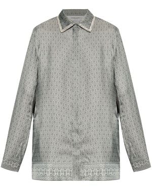 Golden Goose Journey Pyjama Shirt With Flowers - Grey