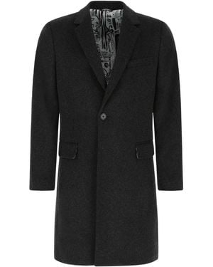 Dolce & Gabbana Slate Wool Blend Coat - Black