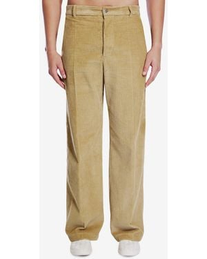 Bottega Veneta Corduroy Straight-Leg Pants - Natural