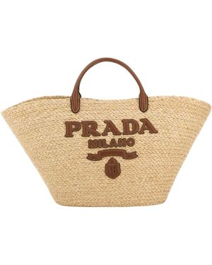 Prada Raffia Large Shopping Bag - Natural