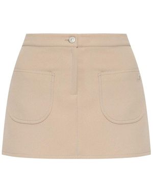 Courreges Mini-Skirt 2-Pockets Twill - Natural