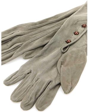 手袋 PRADA LIGH GREY SUEDE LONG GLOVES Prada Grey Suede Long Glove for Women FW25 – LOZURI®