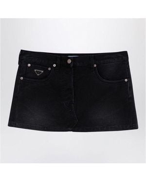 Prada Denim Mini Skirt - Black