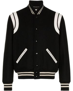 Saint Laurent Wool Bomber Jacket - Black