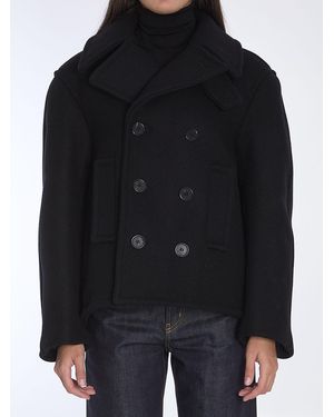 Saint Laurent Oversize Pea Coat - Black