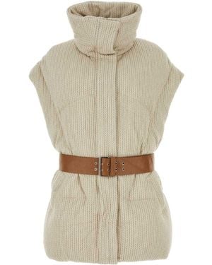 Khrisjoy Sand Knit Sleeveless New Iconic Down Jacket - Natural