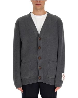 Golden Goose Cardigan Revers Logo - Gray