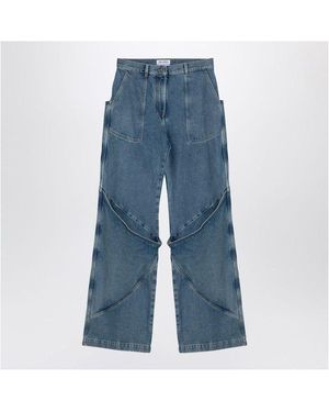 The Attico Long Trousers Denim - Blue