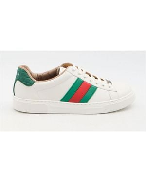 Gucci Ace Trainers With Web Detail - White