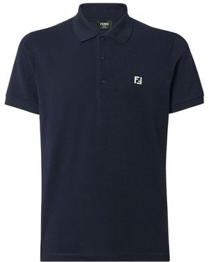 Fendi Dark Piquet Polo Shirt - Blue