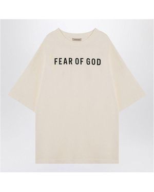 Fear Of God Cream-Coloured T-Shirt With Logo - Natural