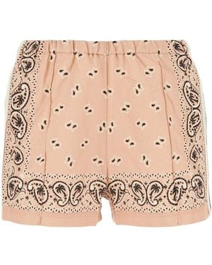 Palm Angels Linen Blend Shorts - Natural
