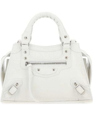 Balenciaga Leather Mini Neo Classic Handbag - White