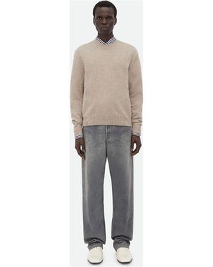 Bottega Veneta Cappuccino Stretch Cashmere Blend Sweater - Natural