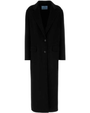 Prada Wool Blend Coat - Black
