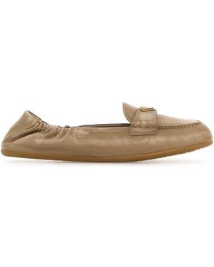 Prada Nappa Leather Loafers - Natural
