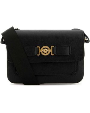 Versace Leather Medusa Biggie Crossbody Bag - Black