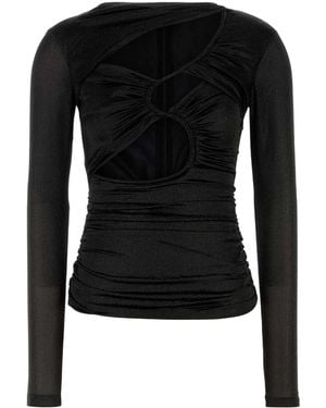 Isabel Marant Stretch Silk Blend Rose Top - Black