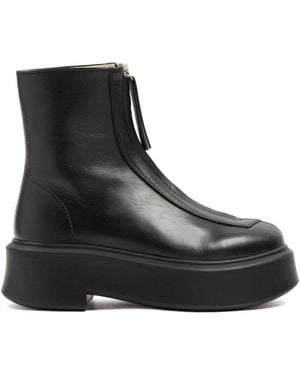 The Row Zipped Boot I Leather Boot - Black