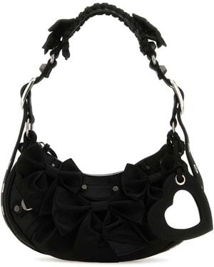 Balenciaga Satin Le Cagole Xs Shoulder Bag - Black