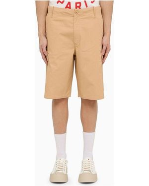 KENZO Camel Cargo Bermuda Shorts - Natural