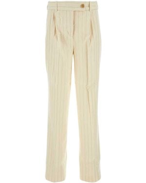 Zimmermann Embroidered Wool Blend Luminosity Wide-Leg Pant - Natural