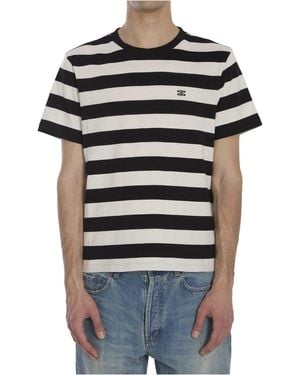 Celine Striped Triomphe T-Shirt - Black