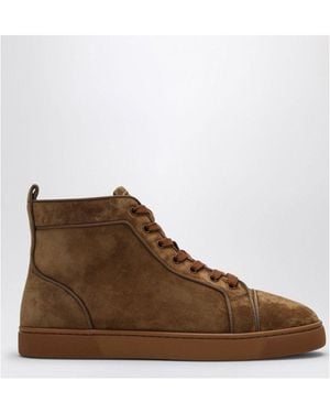 Christian Louboutin Suede Louis High-Top Trainers - Brown