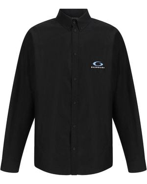 Balenciaga 100% Cotton Stylish Shirts - Black