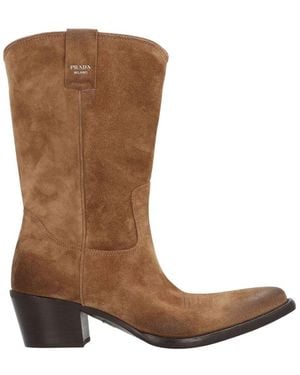 Prada Suede Ankle Boots - Brown