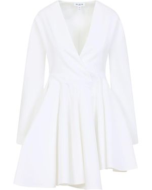 Alaïa Asymmetrical Short Dress in White | Lyst