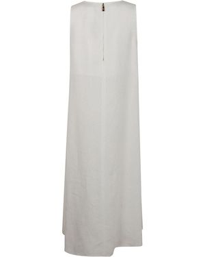 Max Mara Flared Linen Dress in White | Lyst