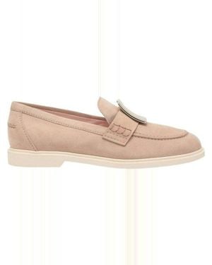 Roger Vivier Suede Loeafers Loafer - Natural