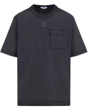 McQueen Two-Tone Cotton T-Shirt - Blue