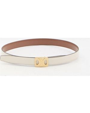 Celine Reversible Medium Frame Triomphe Belt - White