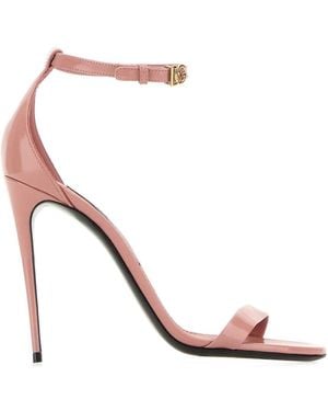 Dolce & Gabbana Leather Keira Sandals - Pink