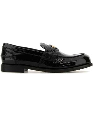 Miu Miu Leather Loafers - Black