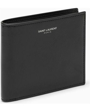Saint Laurent Leather Bi-Fold Wallet - Black