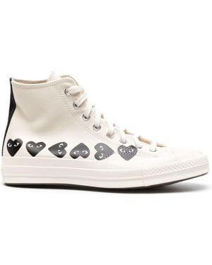 COMME DES GARÇONS PLAY Ivory Canvas Comme Des Garã§Ons X Converse Sneakers - White