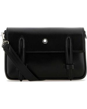 Montblanc Leather Mini Meisterstuck Crossbody Bag - Black