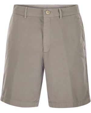 Brunello Cucinelli Cotton Gabardine Bermuda Shorts - Grey